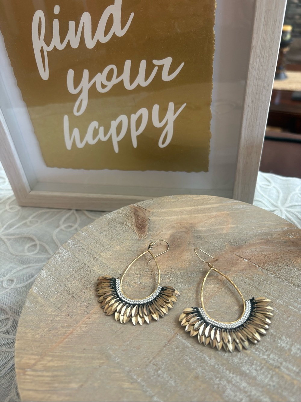 Stella & Dot | Bronze Gold Pegasus
Statement Earrings